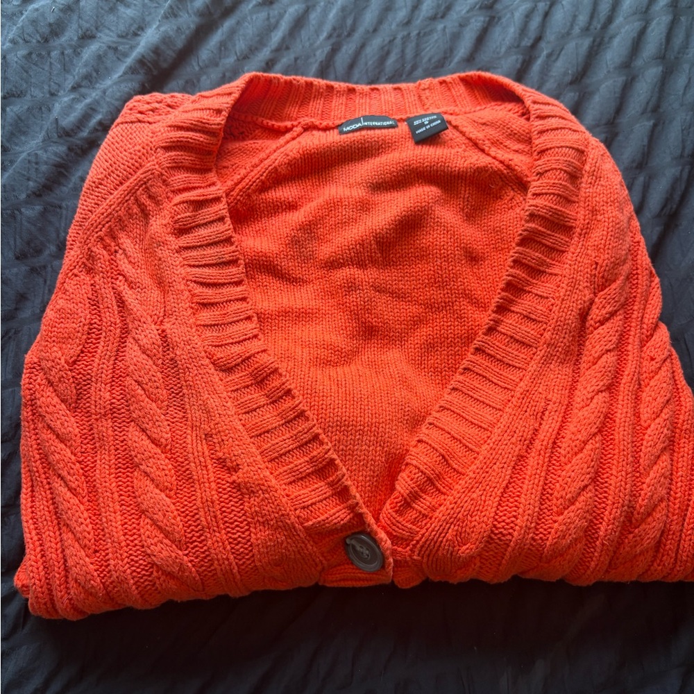 Moda International Vibrant Orange Cardigan